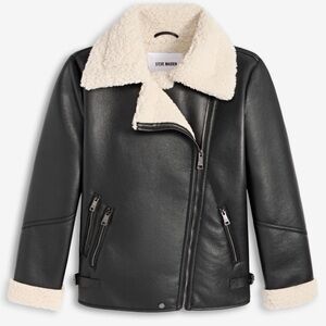 NWT Steve Madden Faux Shearling Motorcycle Coat
